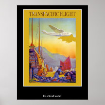 Transpacific flyg för vintage affisch