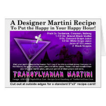 Transylvanian Halloween Martini receptkort