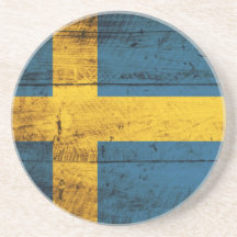 Träsverigeflagga Dryck Underlägg