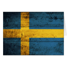 Träsverigeflagga Hälsnings Kort