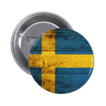Träsverigeflagga Knapp Med Nål