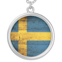Träsverigeflagga Personliga Halsband