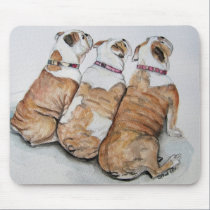 tre bulldoggar musmattor
