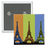 Tre Eiffel torn i Paris knappar