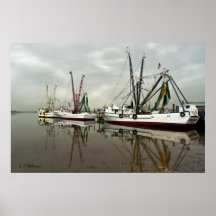 Tre fiskebåtar print