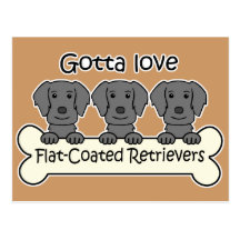Tre Lägenhet-Jackade Retrievers Vykort
