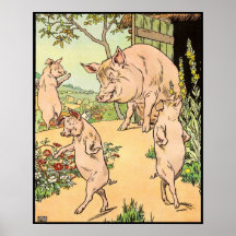 Tre lite grisar: Hon överförde dem ut Posters