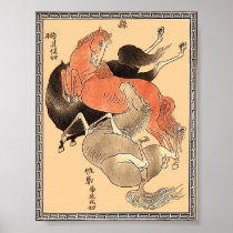 Tre orientaliska hästar posters