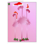 Tre rosa julFlamingos Hälsningskort