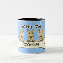 Tre skotska Terriers Kaffe Koppar