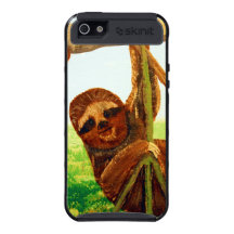Tre Toed Sloth som hänger i träd