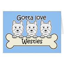 Tre Westies Hälsnings Kort