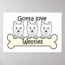 Tre Westies Print