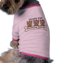Tre Yorkshire Terriers Hund Tee