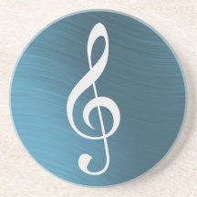 TREBLE CLEF-COASTER-TEAL GLASUNDERLÄGG