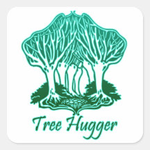 Tree hugger naturmiljöaktivist för Aqua Klistermärke