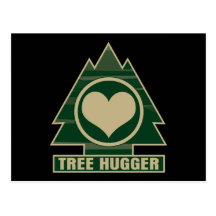 Tree hugger på hjärta vykort
