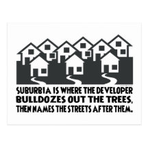 Treeless förorterna vykort