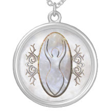 Trefaldig MoongudinnaMoonstone Personliga Halsband