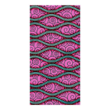 Trendy Girly Wavy Swirly Pink Abstract Personalized Photo Card