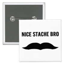 Trevliga Stache Bro Knappar Med Nål