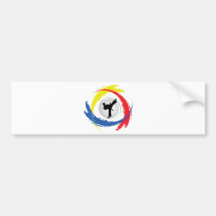 Tricolor Emblem för Karate Bildekal