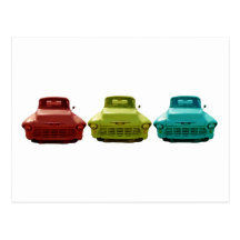 tricolour gammal chevy lastbil vykort