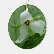 Trillium White Christmas Tree Ornaments