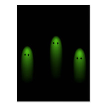 Trio av spöken (grönt) vykort