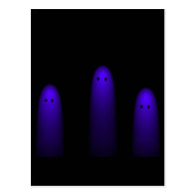 Trio av spöken (lilor) vykort