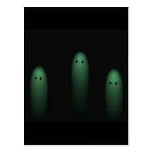 Trio av spöken (tända - grönt), vykort
