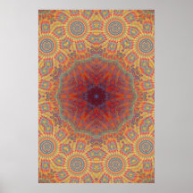 Trippy affisch: Psychedelic radiellt konstverk