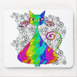 Trippy Psychedelic katt Mousepad Musmattor