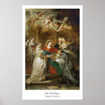 Triptych Sv. Idelfonso Peter Paul Rubens olja Affischer