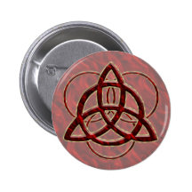 Triquetra rött silke knapp