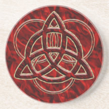 Triquetra rött silke underlägg