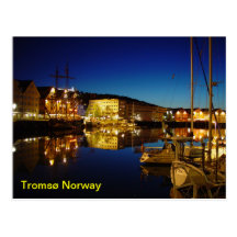 Tromsø norge på nattvykortet
