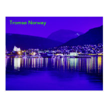 Tromsø norge på nattvykortet