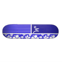 Tropisk blåtthibiskusblomma; Blommigt Anpassningsbara Skateboard