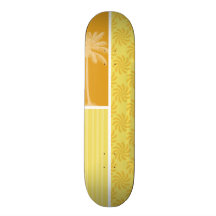 Tropisk handflatan; Den gula orangen virvlar runt Skateboard Decks