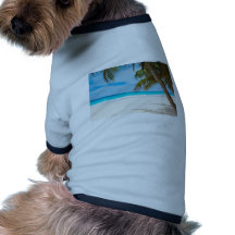 Tropisk paradisstrand hund tee shirt