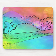 Tropisk tecknadstrand Mousepad Mus Mattor