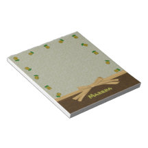 Tropiska ananas och brunt anpassadenamn memo notepad
