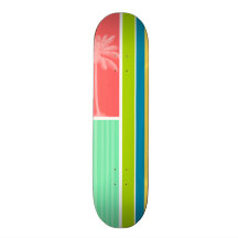 Tropiska laxrosor & Seafoam grönt Skateboard