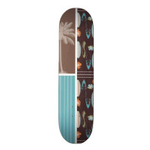 Tropiska surfingbrädor & hibiskus skate board decks