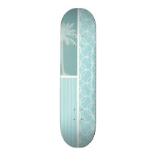 Tropiskt baby blue cirklar skate deck