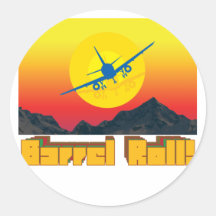 Trummarulle Retro 1 Rund Klistermärke
