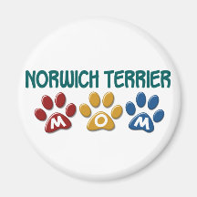 Tryck 1 för tass för mamma för NORWICH TERRIER Kylskåpmagneter