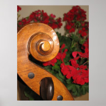Tryck för affisch för violoncellrullablommor