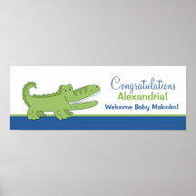 Tryck för alligatorbaneraffisch - blått/grönt